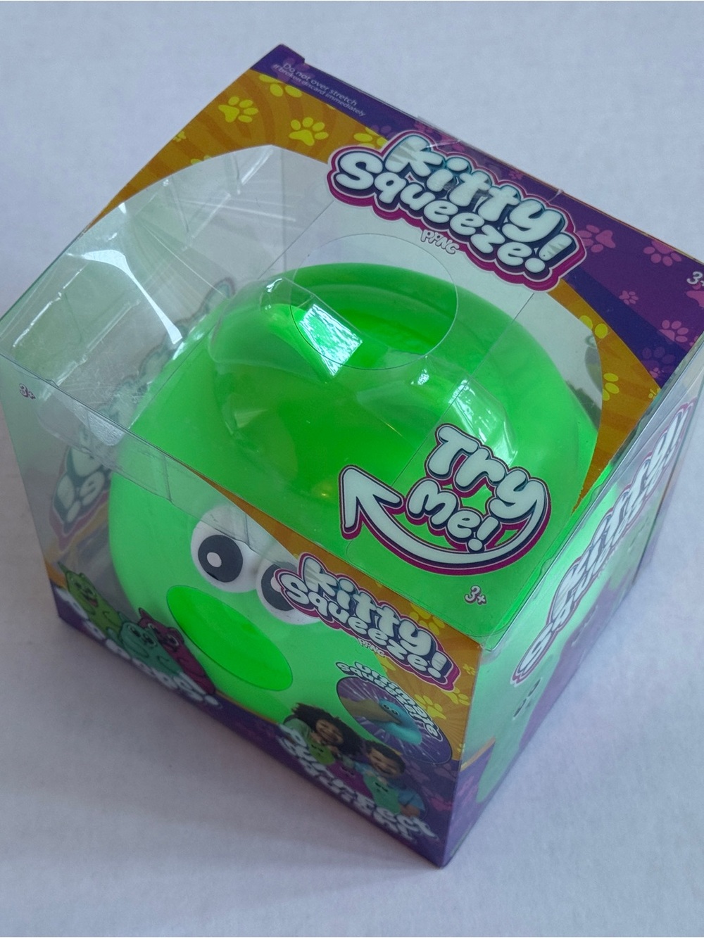 Squeeze Bright Green Kitty Squeeze Plush Toy